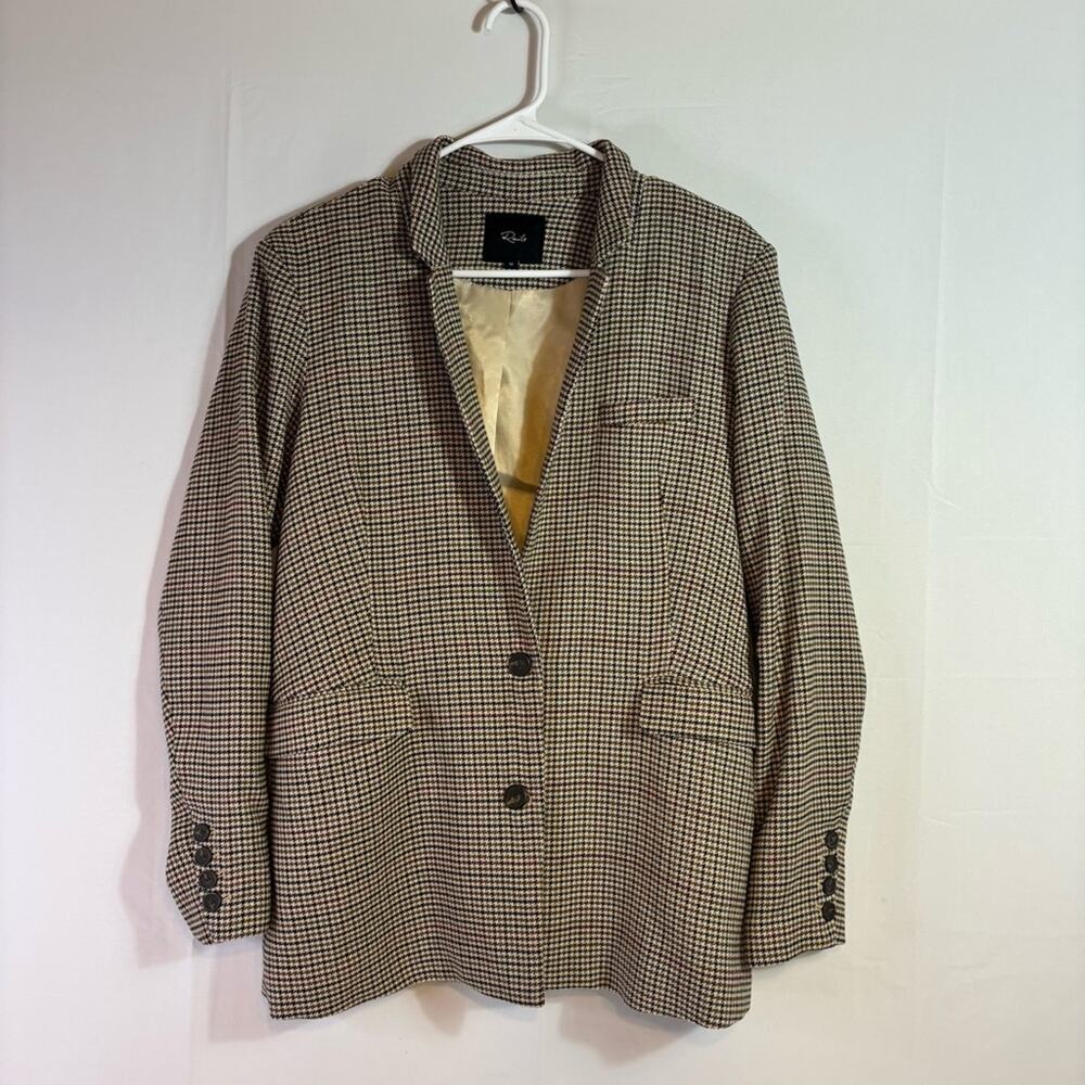 Rails Brown Houndstooth Dark Academia Blazer Size Medium C1